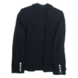 MARELLA Womens Blazer Jacket Black Viscose Striped M