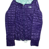 THE NORTH FACE Womens Puffer Coat Purple Nylon Hooded M