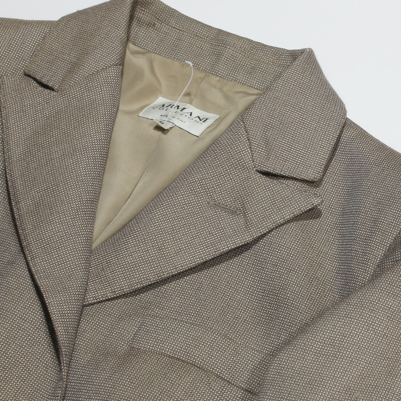 ARMANI COLLEZIONI Womens Blazer Jacket Beige Wool L
