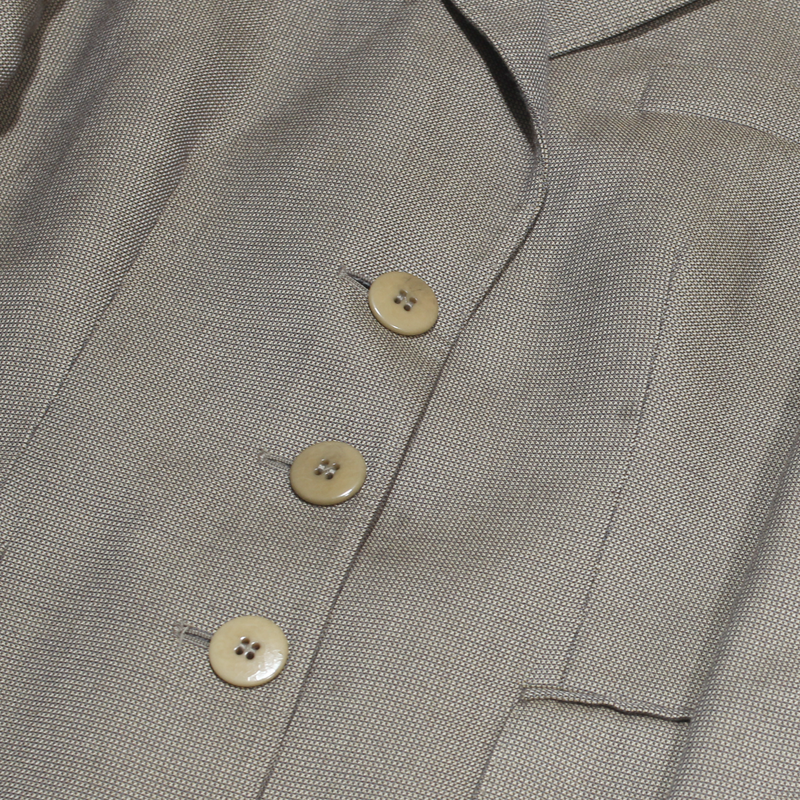 ARMANI COLLEZIONI Womens Blazer Jacket Beige Wool L