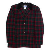 PENDLETON Womens Blazer Jacket Red Wool Plaid L