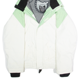 BILLABONG Womens Parka Coat White Hooded XL