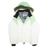 BILLABONG Womens Parka Coat White Hooded XL