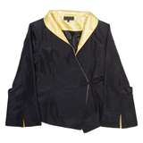 MINYE Womens Wrap Blouse Black V-Neck Long Sleeve L