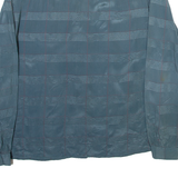 JUCCILLARIO Womens Printed Shirt Blue Collared Long Sleeve Silk Check S