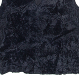 ELEONORA MANTO Womens Vest Black V-Neck Sleeveless 90s S