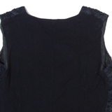 ELEONORA MANTO Womens Vest Black V-Neck Sleeveless 90s S