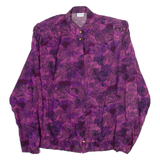 REGENT Womens Printed Blouse Purple 90s Viscose Crazy Pattern M