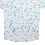 Womens Printed Blouse White Crazy Pattern M