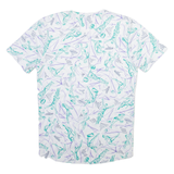 Womens Printed Blouse White Crazy Pattern M