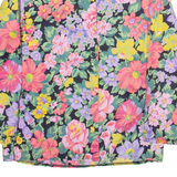 CAFE Womens Printed Blouse Black Long Sleeve Floral M