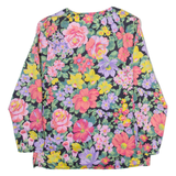 CAFE Womens Printed Blouse Black Long Sleeve Floral M