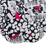 YESSICA Womens Printed Shirt Black Collared Long Sleeve Viscose Crazy Pattern M