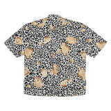 Womens Printed Shirt White Collared Viscose Animal Print M