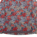 Womens Printed Shirt Grey Collared Long Sleeve Viscose Floral M