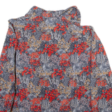 Womens Printed Shirt Grey Collared Long Sleeve Viscose Floral M