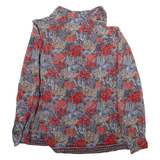Womens Printed Shirt Grey Collared Long Sleeve Viscose Floral M