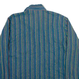 BARBADOS Womens Shirt Blue Long Sleeve Striped M