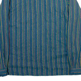 BARBADOS Womens Shirt Blue Long Sleeve Striped M