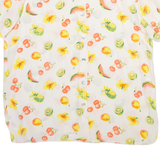 VALENTINE Womens Printed Shirt White Collared 90s Crazy Pattern L