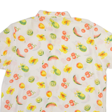 VALENTINE Womens Printed Shirt White Collared 90s Crazy Pattern L