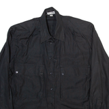 SPENGLER Womens Shirt Black Collared Long Sleeve M