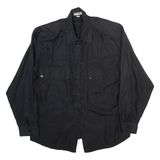 SPENGLER Womens Shirt Black Collared Long Sleeve M