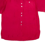 DEVILLE Womens Shirt Red Collared Silk L