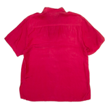 DEVILLE Womens Shirt Red Collared Silk L