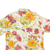 YESSICA Womens Printed Shirt White Collared Viscose Floral M