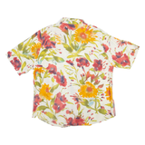YESSICA Womens Printed Shirt White Collared Viscose Floral M
