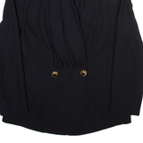 GLAMER Womens Wrap Blouse Black V-Neck Long Sleeve Viscose M