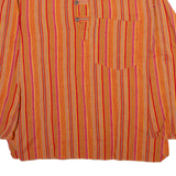 BOOMBABA Womens Printed Blouse Orange Long Sleeve Striped M