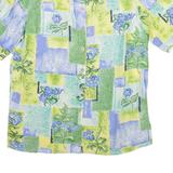CITYLIFE Womens Printed Shirt Green Collared Viscose Crazy Pattern M