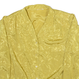 CHARLES JOGELE Womens Printed Blouse Gold Collared Long Sleeve Crazy Pattern M
