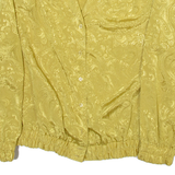 CHARLES JOGELE Womens Printed Blouse Gold Collared Long Sleeve Crazy Pattern M