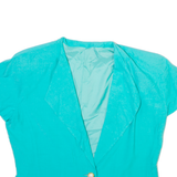 Womens Cropped Waistcoat Blue V-Neck M