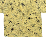 CANDA Womens Printed Shirt Yellow Collared Viscose Floral M