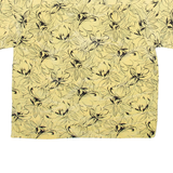 CANDA Womens Printed Shirt Yellow Collared Viscose Floral M