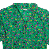 STURZENEGGER Womens Printed Blouse Green V-Neck Floral M