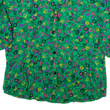 STURZENEGGER Womens Printed Blouse Green V-Neck Floral M