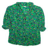 STURZENEGGER Womens Printed Blouse Green V-Neck Floral M