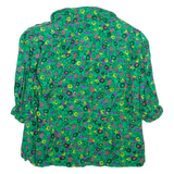 STURZENEGGER Womens Printed Blouse Green V-Neck Floral M