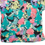 Womens Printed Shirt Blue Collared Floral M