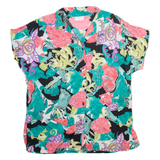 Womens Printed Shirt Blue Collared Floral M