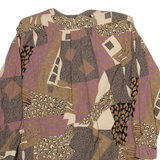 CARILLO Womens Printed Shirt Brown Long Sleeve Crazy Pattern XL