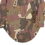 CARILLO Womens Printed Shirt Brown Long Sleeve Crazy Pattern XL