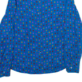 Womens Printed Shirt Blue Collared Long Sleeve Viscose Spotted M