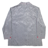 Womens Printed Shirt Grey Collared Long Sleeve Silk Crazy Pattern M
