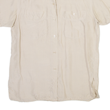 DEVILLE Womens Shirt Beige Collared Silk M